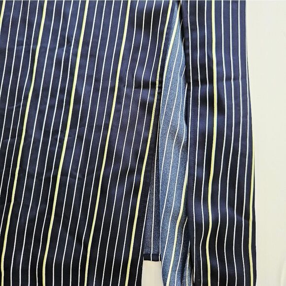 NWT BP X WILDFANG Square Neck Satin Midi Slip Dress In Navy Harlow Pinstripe 2X - Picture 8 of 12